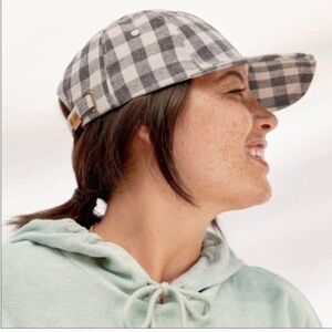 NWOT Cocus Pocus Gingham Baseball Cap in Black & Cream